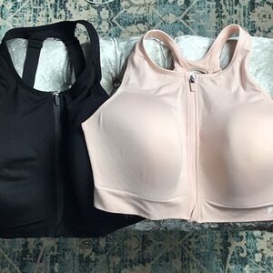 Pink Brand high-impact, front-zip sports bra set of 2, pink NWT black NWOT, XXL